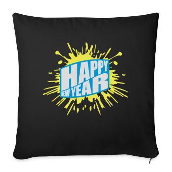 happy new year quote - Sofa pillowcase 17,3'' x 17,3'' (45 x 45 cm) - black - Front