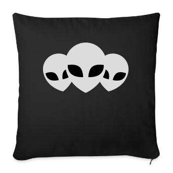 Team 3 Aliens Friends - Sofa pillowcase 17,3'' x 17,3'' (45 x 45 cm) - black - Front