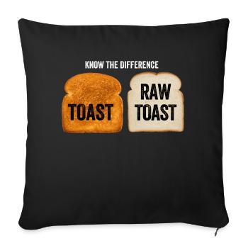 Know The Difference Toast Toast Breakfast lover - Sofa pillowcase 17,3'' x 17,3'' (45 x 45 cm) - black - Front