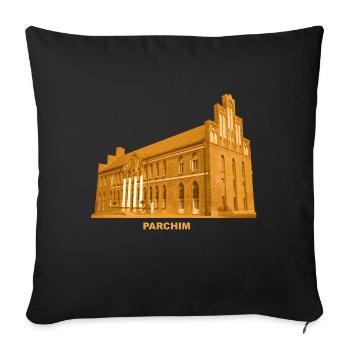 Parchim Rathaus Alter Markt Mecklenburg-Vorpommern - Sofakissenbezug 45 x 45 cm - Schwarz - Vorne