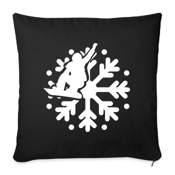 Snowflake - Snowboarding - (2) - Sofa pillowcase 17,3'' x 17,3'' (45 x 45 cm) - black - Front