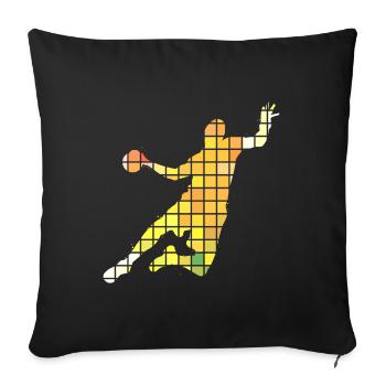 Handball Handball Joueur Handball Pixel Coloré - Housse de coussin décorative 45 x 45 cm - noir - Devant