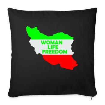 Iran Femme Vie Liberté - Housse de coussin décorative 45 x 45 cm - noir - Devant
