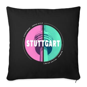 Stuttgart Germany City Skyline Home Love - Sofa pillowcase 17,3'' x 17,3'' (45 x 45 cm) - black - Front