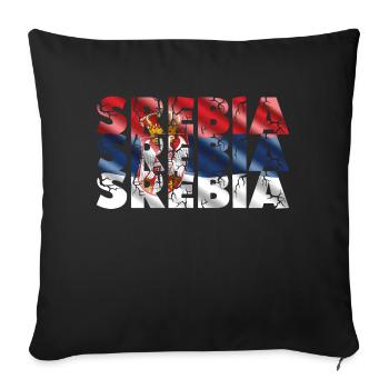 Serbia - Sofakissenbezug 45 x 45 cm - Schwarz - Vorne