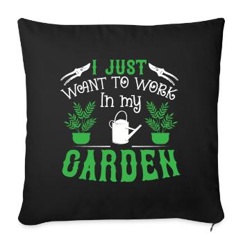 Jardinier dans le jardin Jardinier amateur prend soin des plantes - Housse de coussin décorative 45 x 45 cm - noir - Devant