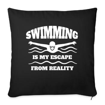 Nageuse Club de natation Femme nageuse - Housse de coussin décorative 45 x 45 cm - noir - Devant
