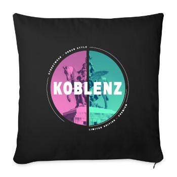 Koblenz Germany City Skyline Home Love - Sofa pillowcase 17,3'' x 17,3'' (45 x 45 cm) - black - Front