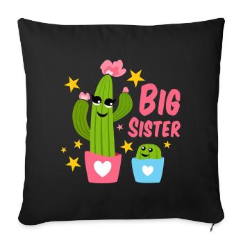 Older sister - Sofa pillowcase 17,3'' x 17,3'' (45 x 45 cm) - black - Front