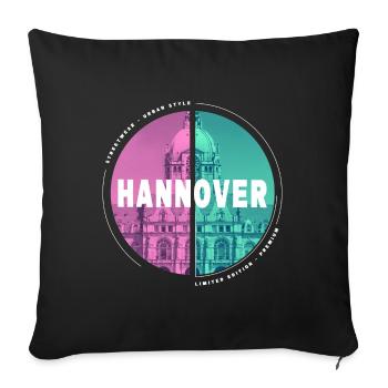 Hanover Germany City Skyline Home Love - Sofa pillowcase 17,3'' x 17,3'' (45 x 45 cm) - black - Front