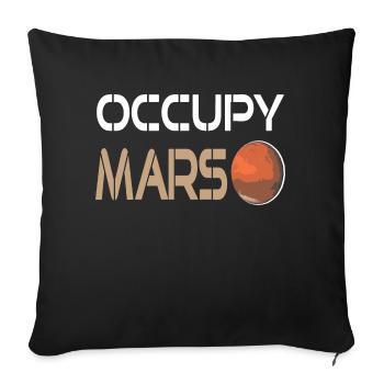 Occupy MARS Retro Awesome Space Planet Adventure - Sofa pillowcase 17,3'' x 17,3'' (45 x 45 cm) - black - Front