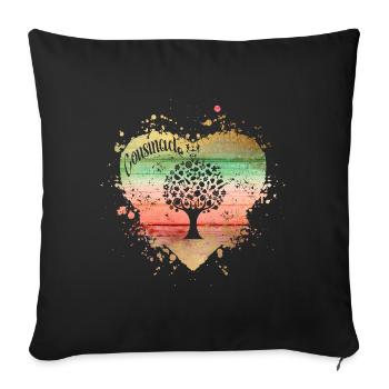 cousinade arbre coeur a personnaliser - Housse de coussin décorative 45 x 45 cm - noir - Devant