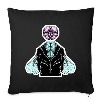 Tuxedo fly - Sofa pillowcase 17,3'' x 17,3'' (45 x 45 cm) - black - Front