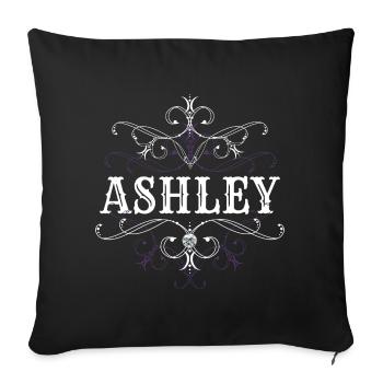 Ashley Name Vorname Personalisiert - Sofakissenbezug 45 x 45 cm - Schwarz - Vorne