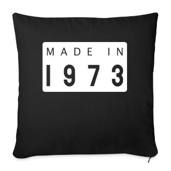 Fait en 1973 année de cadeau de naissance - Housse de coussin décorative 45 x 45 cm - noir - Devant