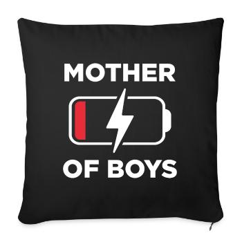 Mutter von Jungen - Sofakissenbezug 45 x 45 cm - Schwarz - Vorne