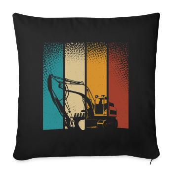 Excavator - Sofa pillowcase 17,3'' x 17,3'' (45 x 45 cm) - black - Front