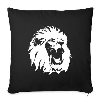 Tête de lion - Housse de coussin décorative 45 x 45 cm - noir - Devant