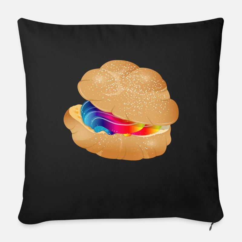 Illustration d’une bouffée à la crème colorée - Housse de coussin décorative 45 x 45 cm - noir