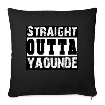 Straight Outta Yaoundé Vintage - hip-hip cool - Housse de coussin décorative 45 x 45 cm - noir - Devant