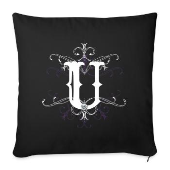Letter U Letter U - Sofa pillowcase 17,3'' x 17,3'' (45 x 45 cm) - black - Front