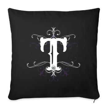 Lettre T, point t) - Housse de coussin décorative 45 x 45 cm - noir - Devant