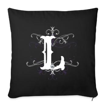 Lettre L (L) - Housse de coussin décorative 45 x 45 cm - noir - Devant