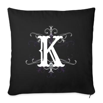 Lettre K lettre -K - Housse de coussin décorative 45 x 45 cm - noir - Devant