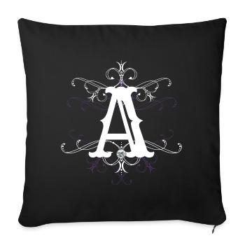 Lettre A, point A) - Housse de coussin décorative 45 x 45 cm - noir - Devant