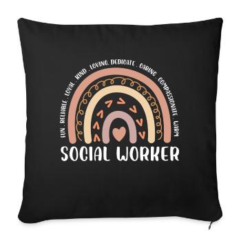 Reliable Loyal Kind Loving Dedicate Caring Social - Sofa pillowcase 17,3'' x 17,3'' (45 x 45 cm) - black - Front
