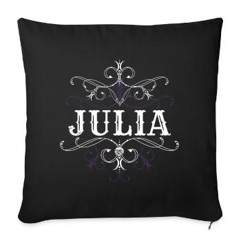 Julia Nom Prénom personnalisé - Housse de coussin décorative 45 x 45 cm - noir - Devant