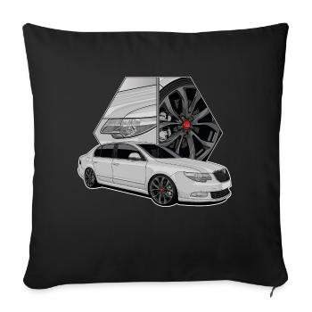 Limousine // Illustration - Sofa pillowcase 17,3'' x 17,3'' (45 x 45 cm) - black - Front