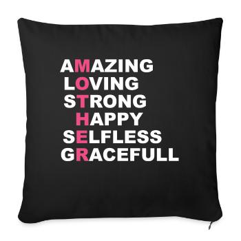 Funny Mom Gift Mom Mother's Day - Sofa pillowcase 17,3'' x 17,3'' (45 x 45 cm) - black - Front