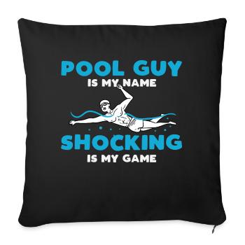 gars de piscine mon nom choquant mon game design - Housse de coussin décorative 45 x 45 cm - noir - Devant