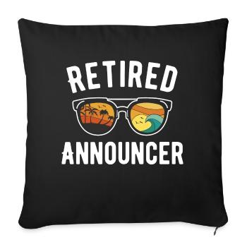 Retirement Beach Announcer - Sofa pillowcase 17,3'' x 17,3'' (45 x 45 cm) - black - Front