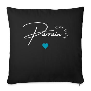 Captain parrain - Housse de coussin décorative 45 x 45 cm - noir - Devant