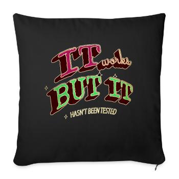 dads favorite gift admin computer humour - Sofa pillowcase 17,3'' x 17,3'' (45 x 45 cm) - black - Front