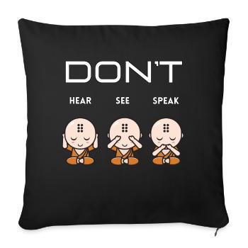 Don't hear see speak boy - Sofa pillowcase 17,3'' x 17,3'' (45 x 45 cm) - black - Front