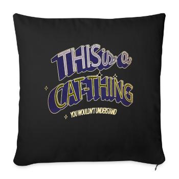 black cat hoodies and sweatshirts - Sofa pillowcase 17,3'' x 17,3'' (45 x 45 cm) - black - Front