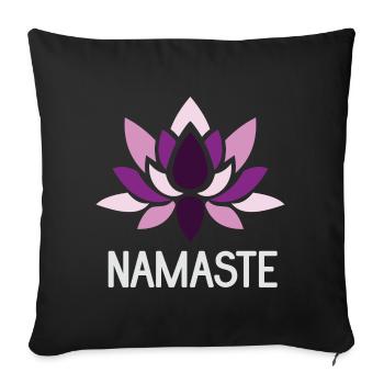 Namaste - Yoga Gift Idea - Sofa pillowcase 17,3'' x 17,3'' (45 x 45 cm) - black - Front