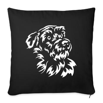 Kromfohrländer Kopf "Black Edition" - Sofakissenbezug 45 x 45 cm - Schwarz - Vorne