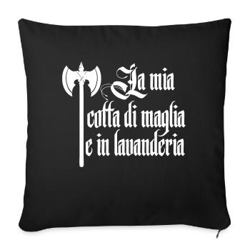 La cotte de mailles est dans la lingerie Hema Buhurt Knight - Housse de coussin décorative 45 x 45 cm - noir - Devant