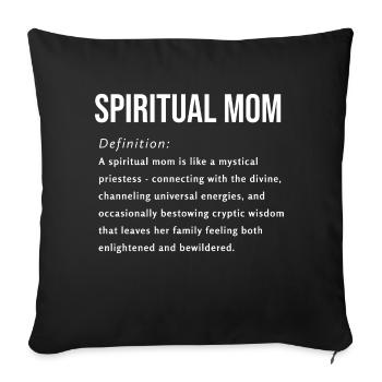 Maman spirituelle Disant anglais - Housse de coussin décorative 45 x 45 cm - noir - Devant
