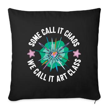 Professeur d’art Drôle de dicteur Cours d’art Cours d’art - Housse de coussin décorative 45 x 45 cm - noir - Devant