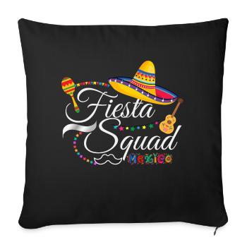 fiesta squad cinco de mayo - Sofa pillowcase 17,3'' x 17,3'' (45 x 45 cm) - black - Front