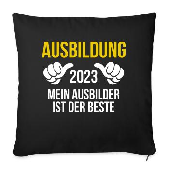 Azubi Geschenk Ausbildung 2023 Lehrling Spruch - Sofakissenbezug 45 x 45 cm - Schwarz - Vorne