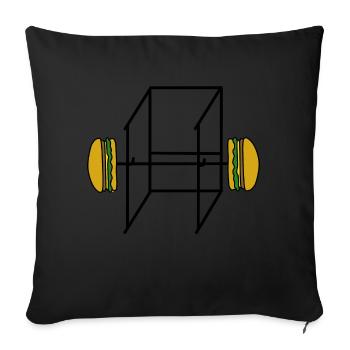 Sport Gym Fitness Hamburger - Sofa pillowcase 17,3'' x 17,3'' (45 x 45 cm) - black - Front