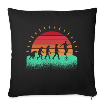 Vélo vélo monocycle artistique - Housse de coussin décorative 45 x 45 cm - noir - Devant