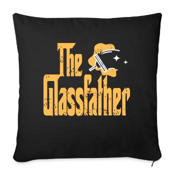 Le verrier Glassfather Retro Vintage Glazier - Housse de coussin décorative 45 x 45 cm - noir - Devant