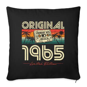 Original 1965 Vintage Jahrgang Retro Geburtstag - Sofakissenbezug 45 x 45 cm - Schwarz - Vorne